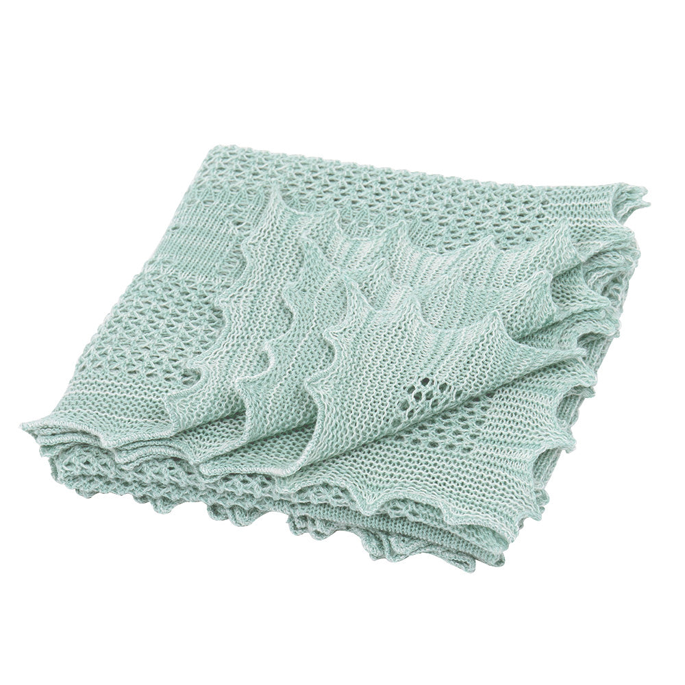 Apple of my Eye Baby Shawl in Soft Jade