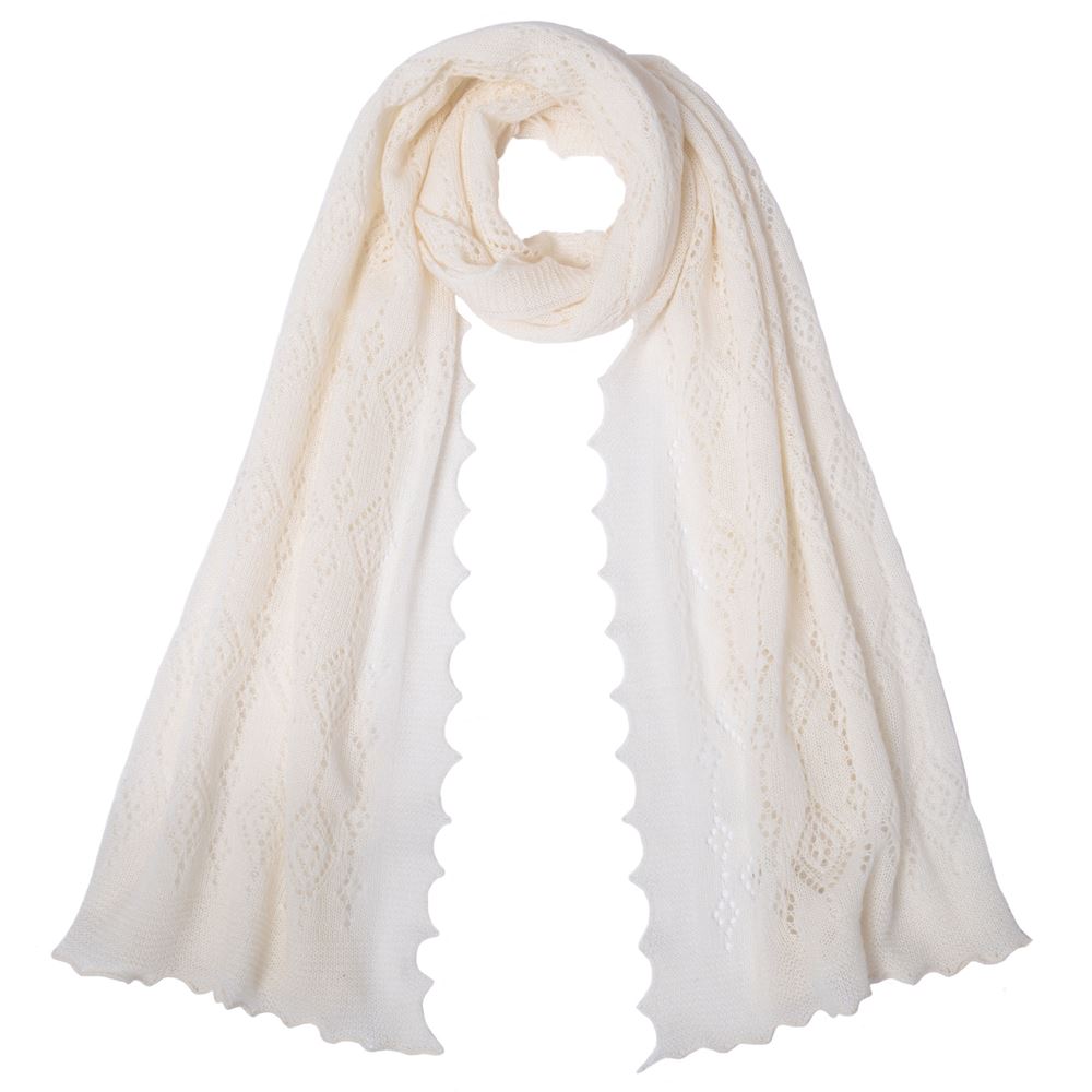 Jewel Cashmere Scarf in Winter White