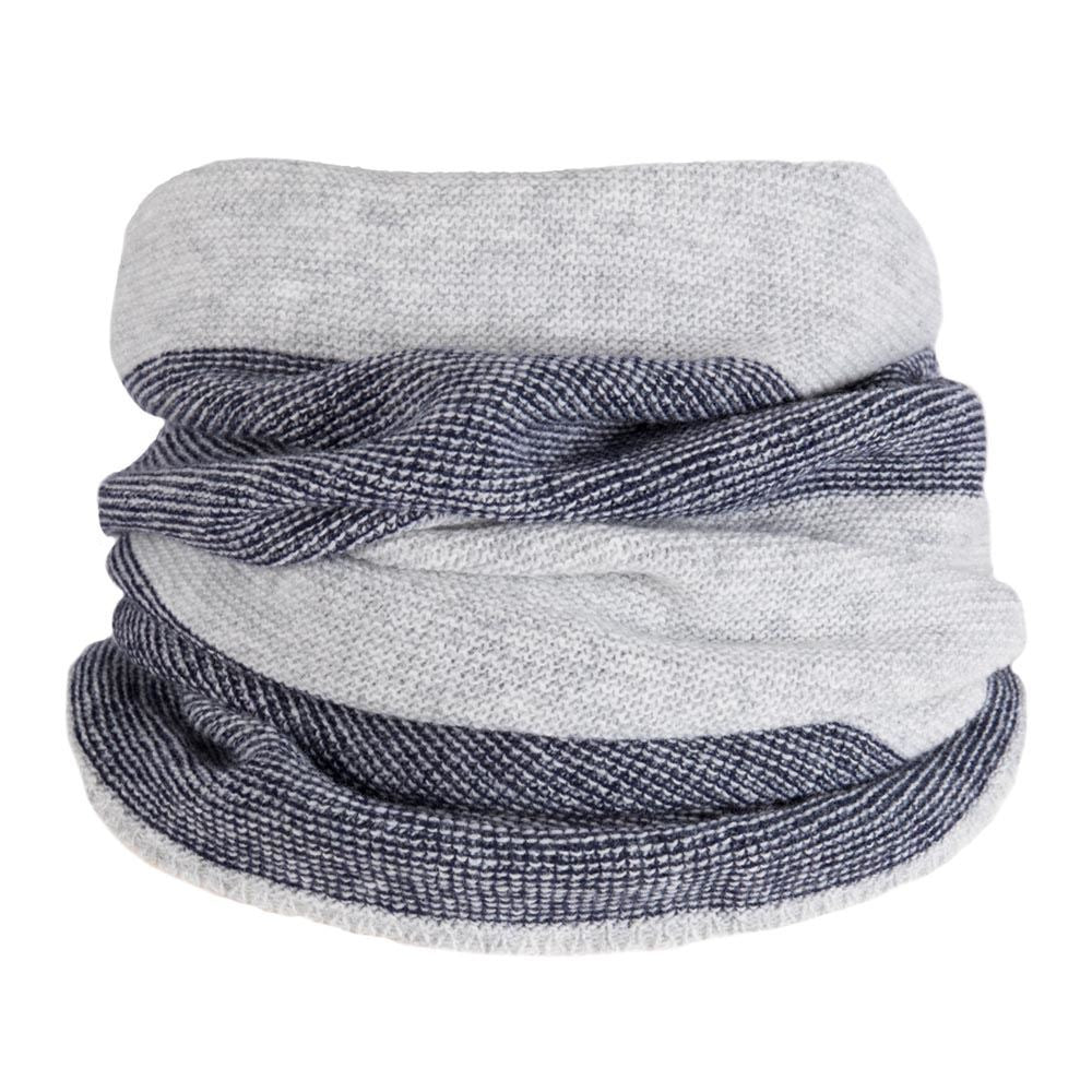 Lambswool Purl Knit Neck Warmer in Navy