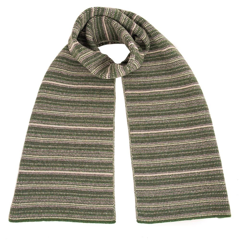 The Burghley Tweed Jacquard Scarf in Moss