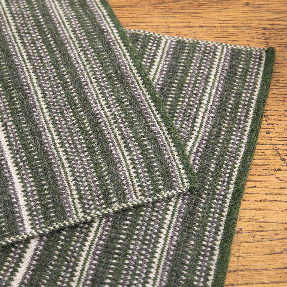 The Burghley Tweed Jacquard Scarf in Moss