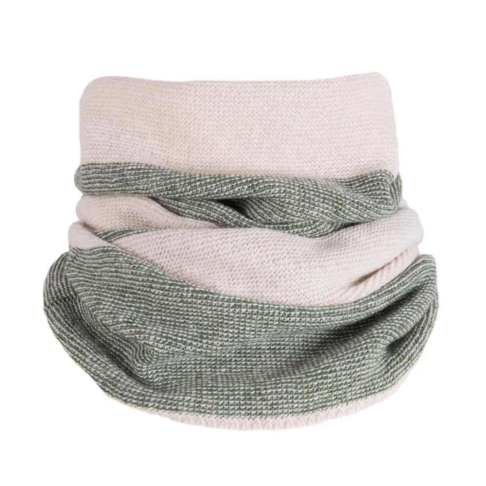 Men's Lambswool Purl Knit Neck Warmer in Moss