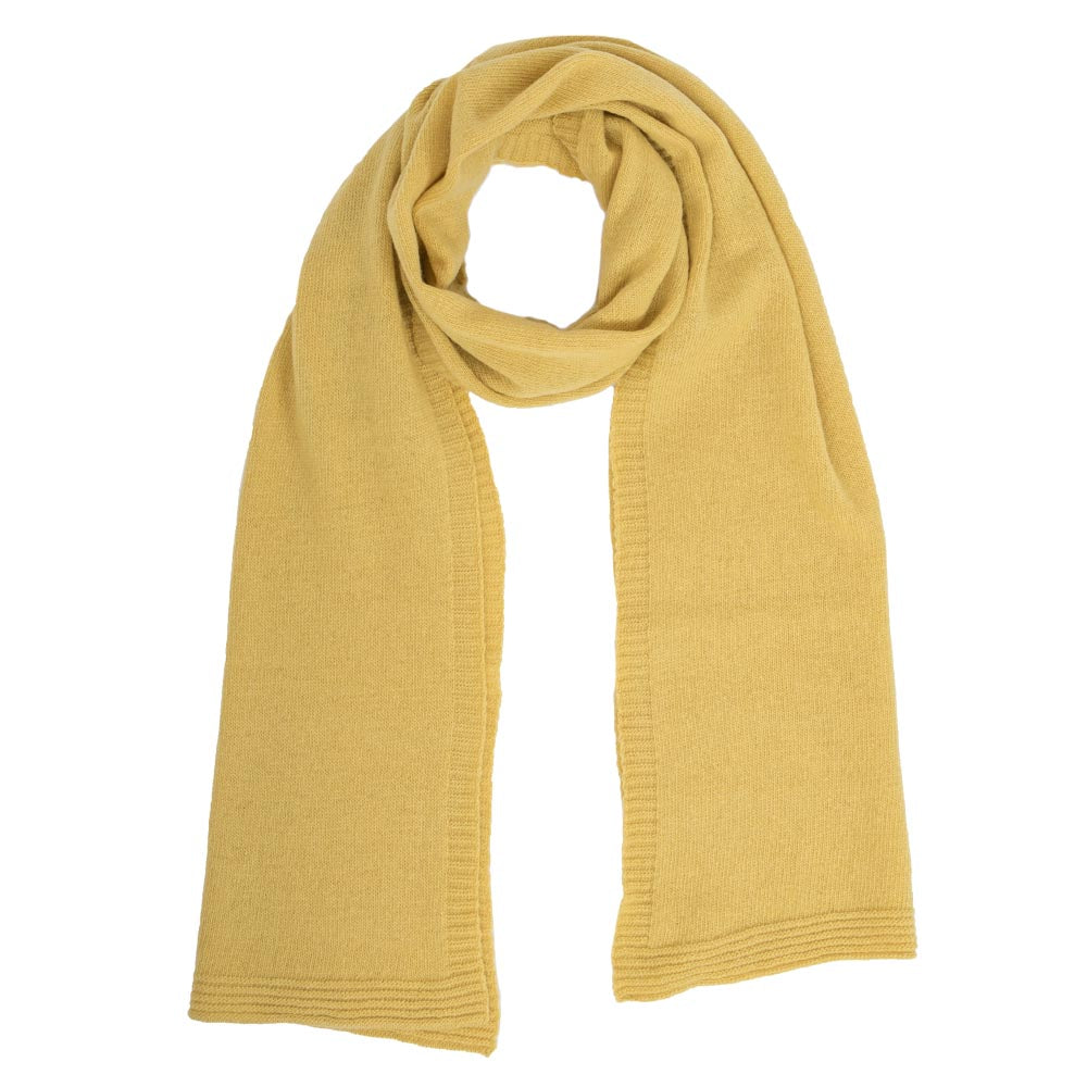 Men's Brass Lambswool Plain Knit Scarf