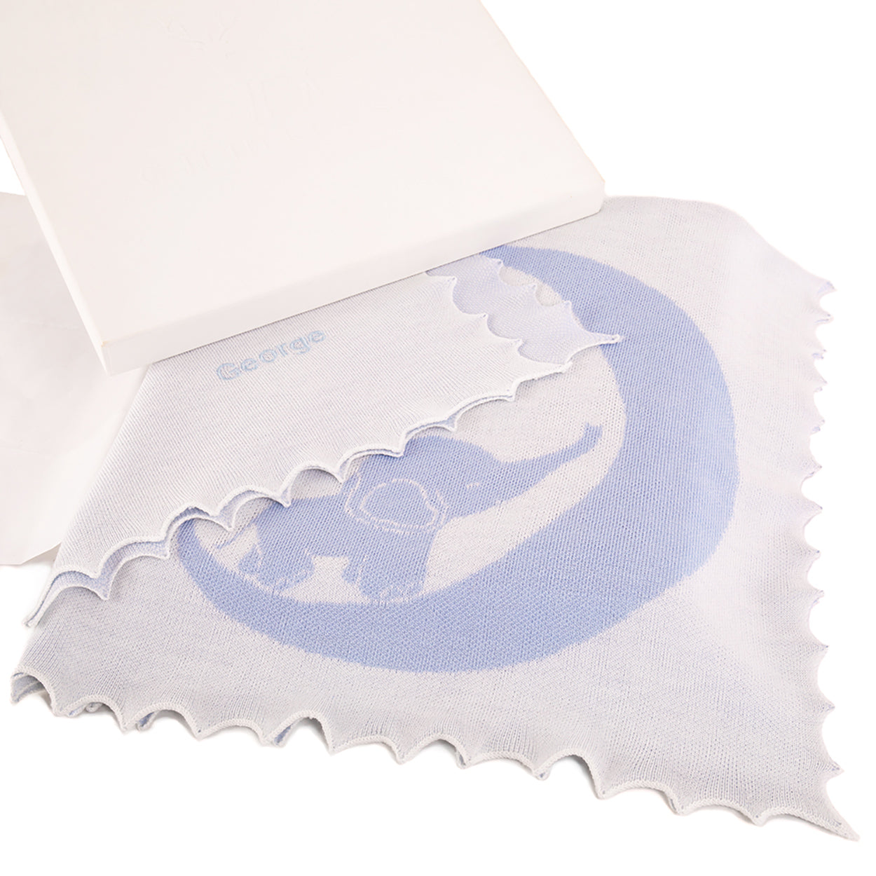 Gift Boded baby blue elephant blanket