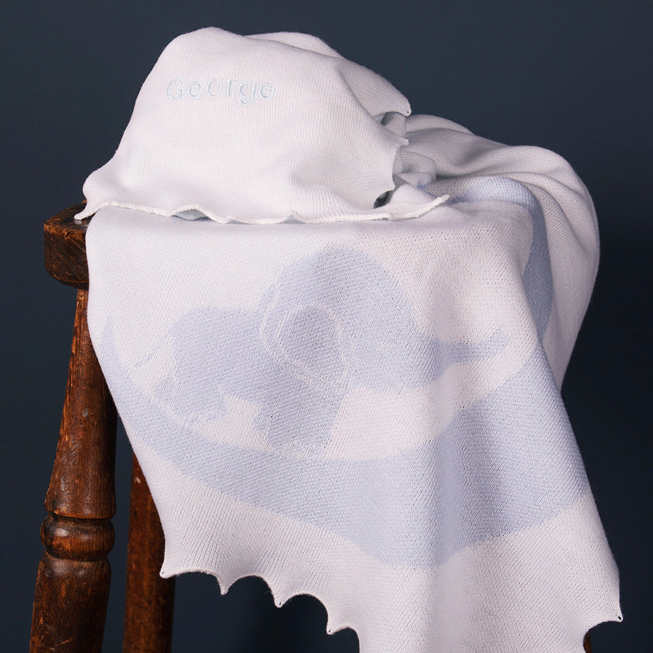 Personalised Baby Elephant Shaw in Blue