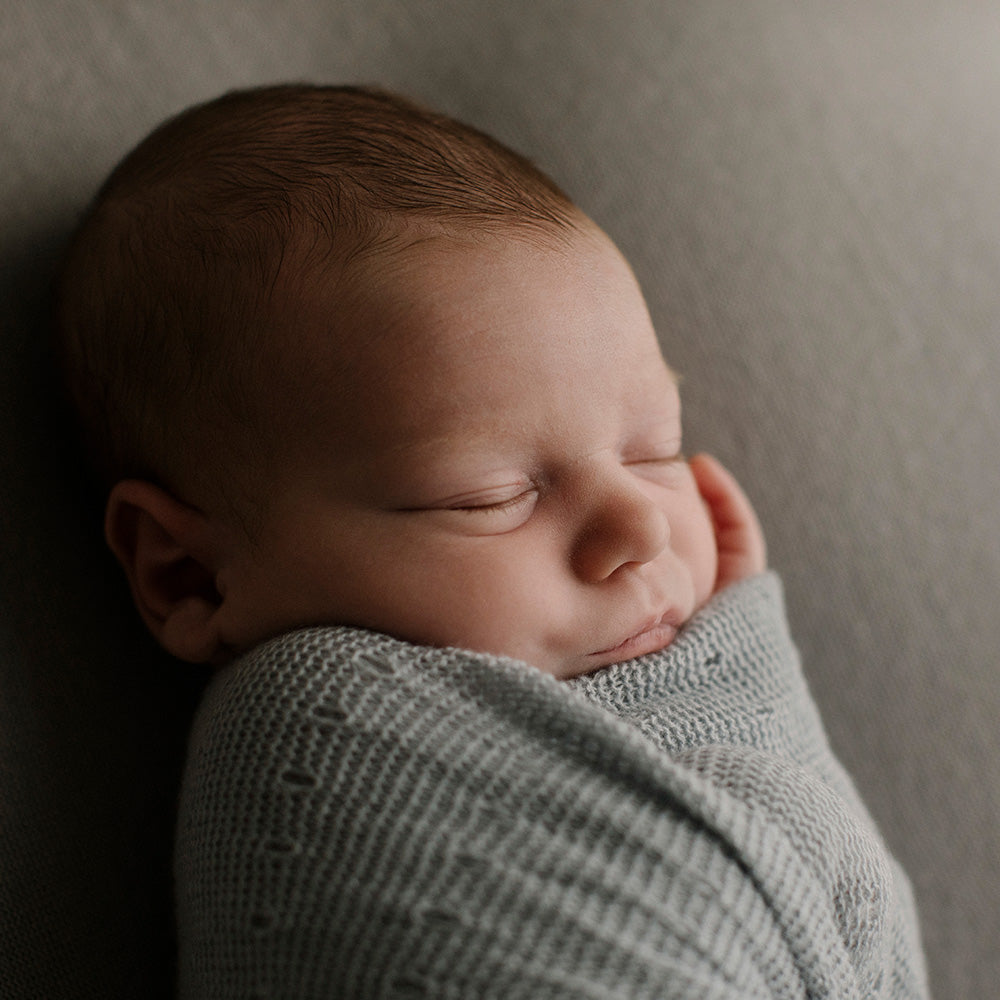 Cashmere Baby Shawl - Polka Dot in Blue de Nord