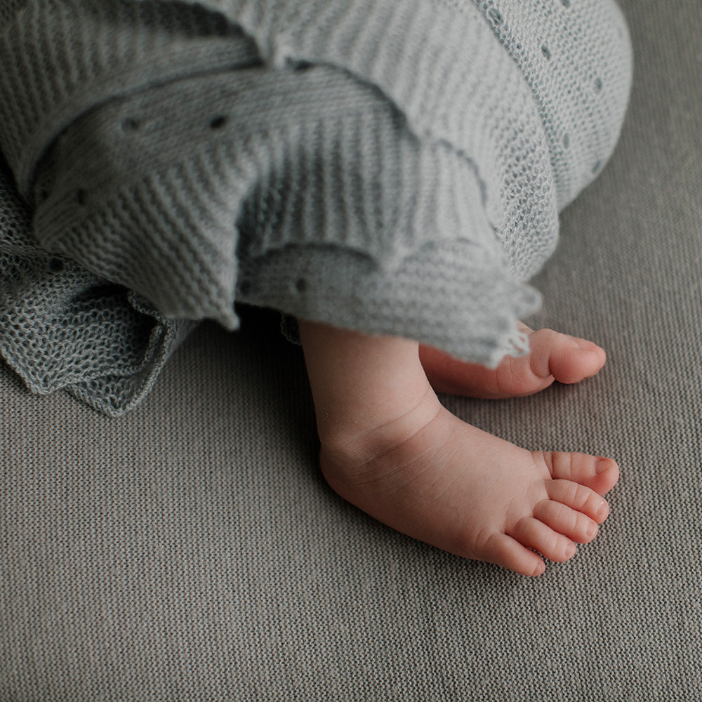 Cashmere Baby Shawl - Polka Dot in Blue de Nord
