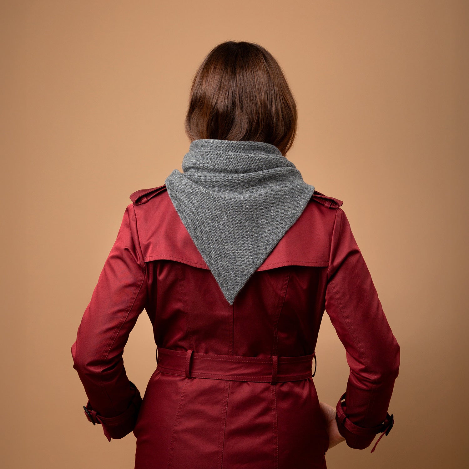 Triangular Lambswool Neckerchief - Grey