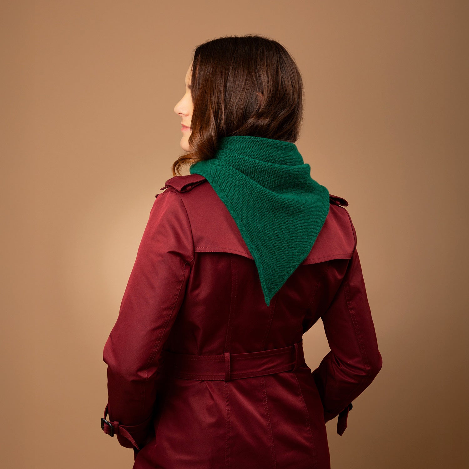 Triangular Lambswool Neckerchief - Forest Green