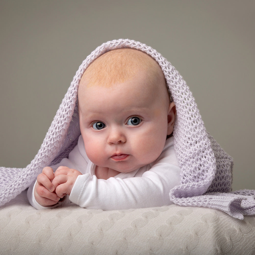 Apple Of My Eye Baby Shawl in Lilac