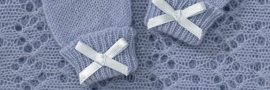 Cashmere Baby Shawl and Mittens