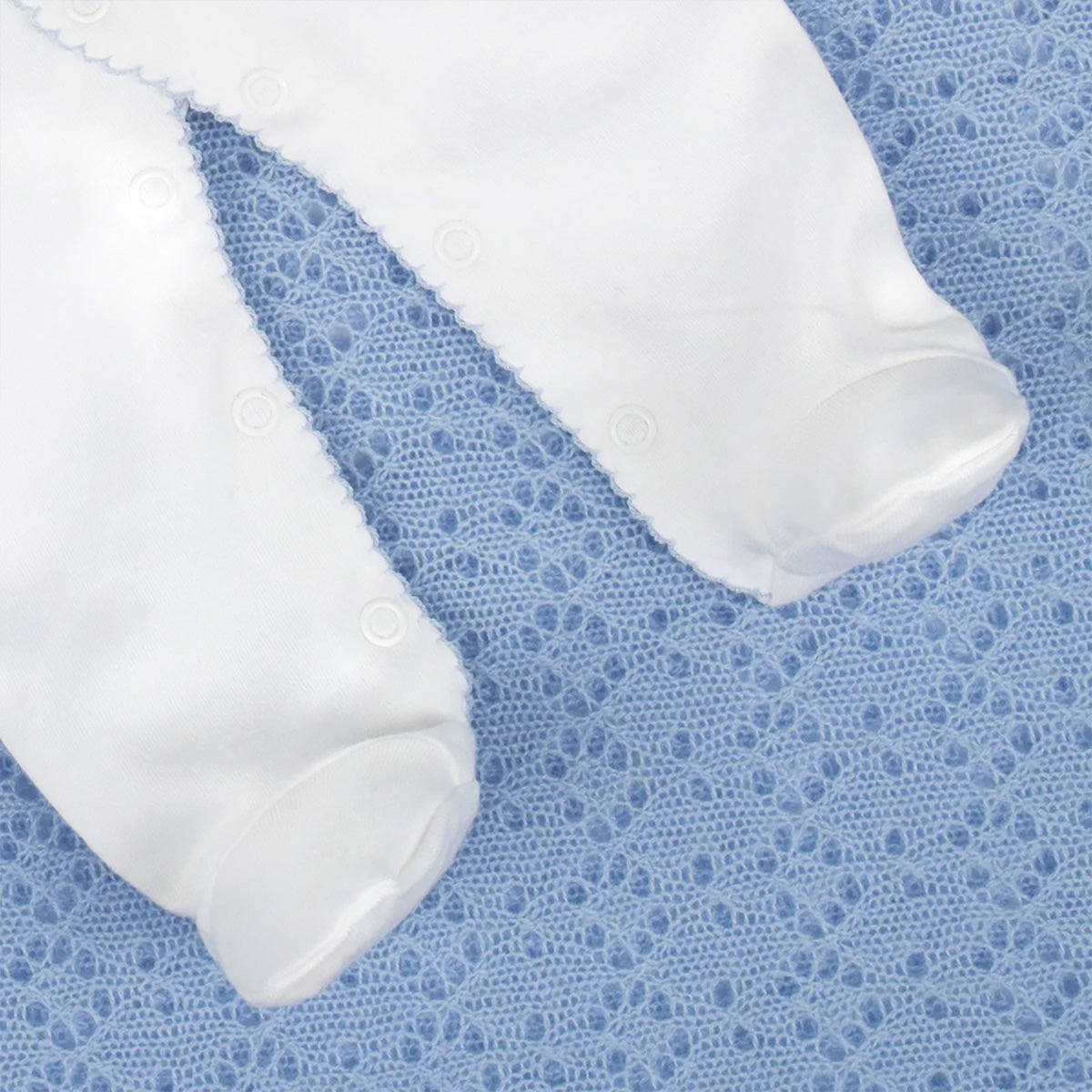 Baby Fawn Babygrow Blue Detail 2