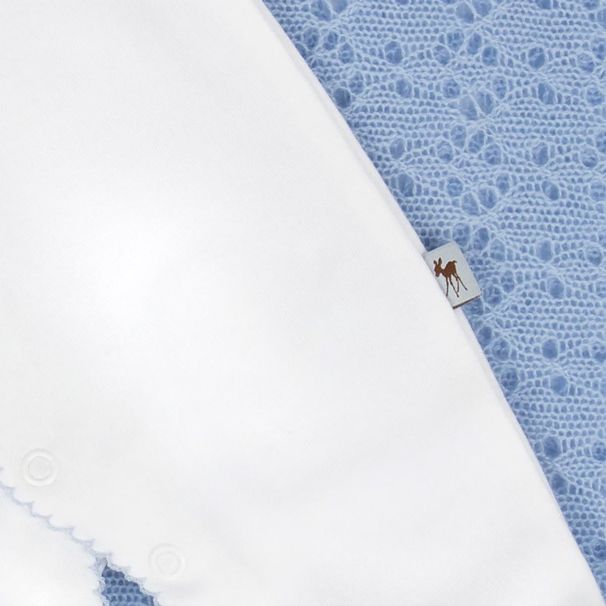 Baby Fawn Babygrow Blue Detail