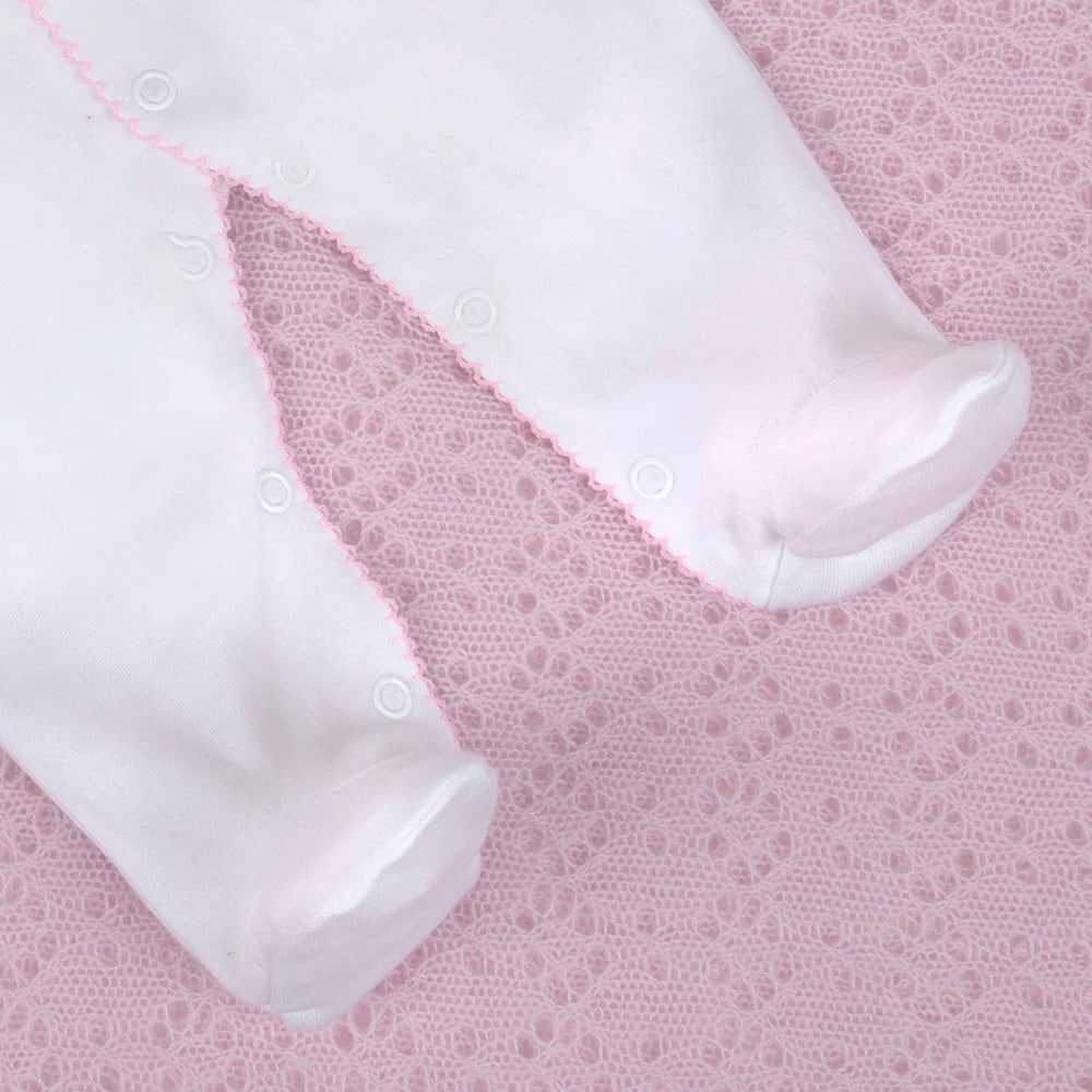 Baby Fawn Babygrow Pink Detail