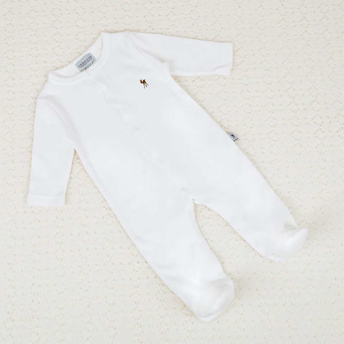 Baby Fawn Babygrow in White