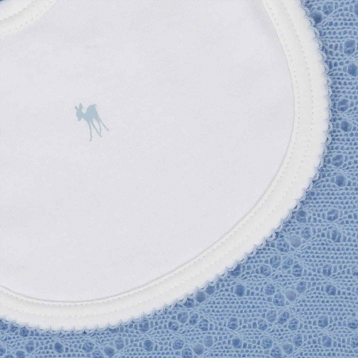 Baby Fawn Bib in Blue Detail