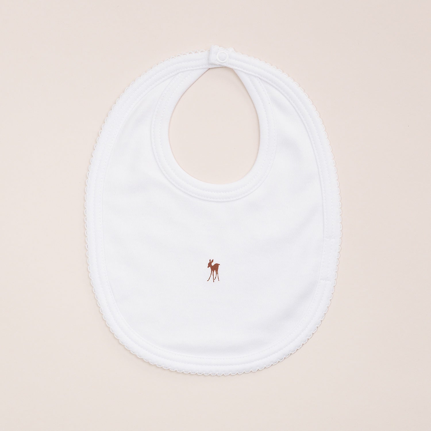Baby Fawn Bib in White