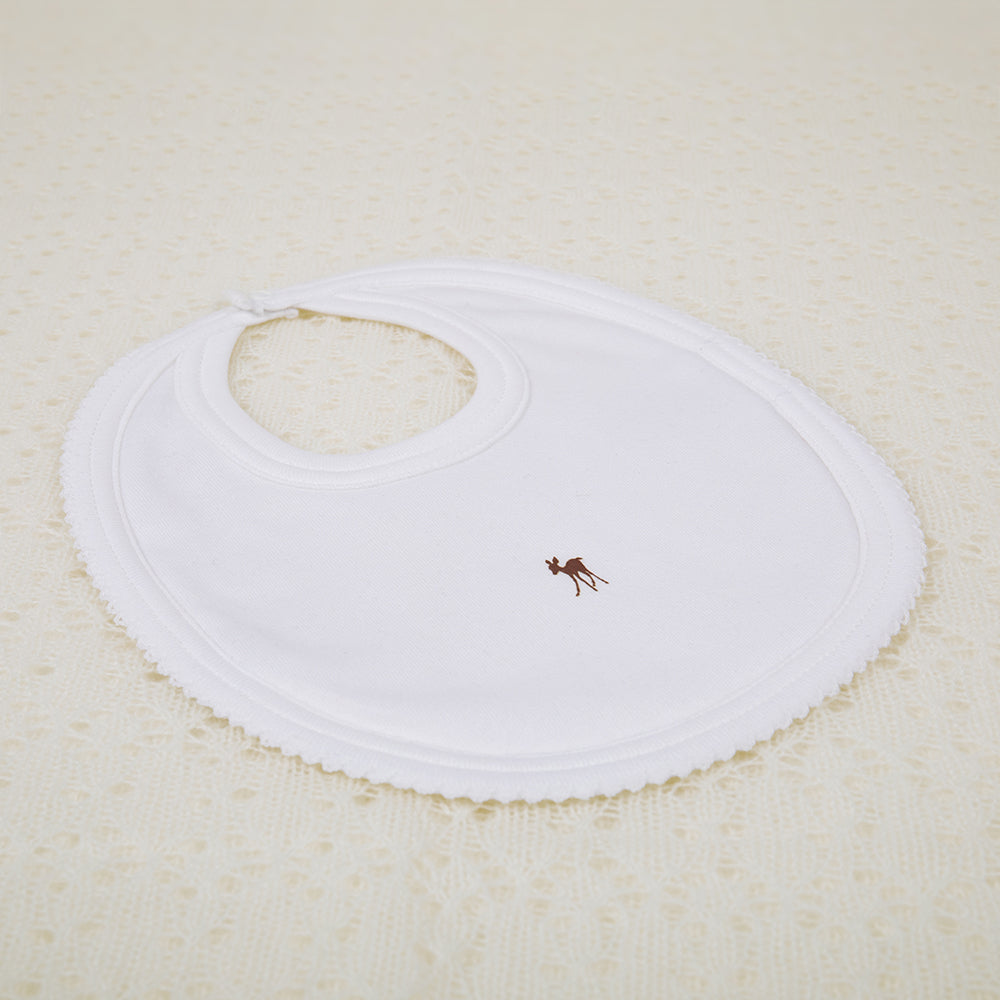 Baby Fawn Bib in White