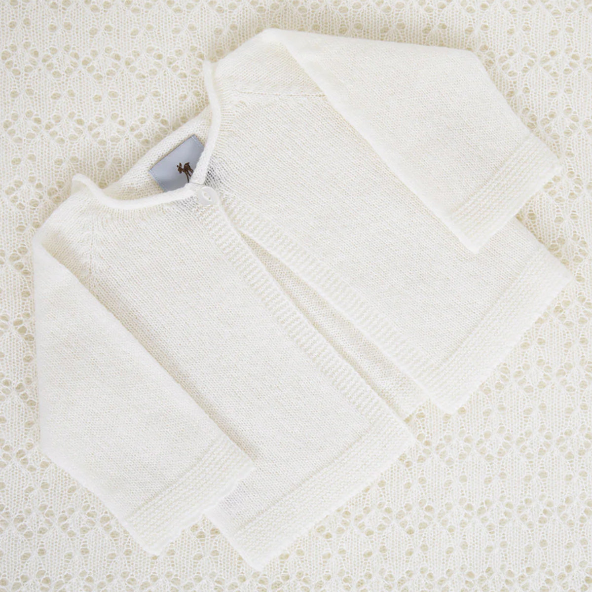 Cashmere Baby Cardigan in White