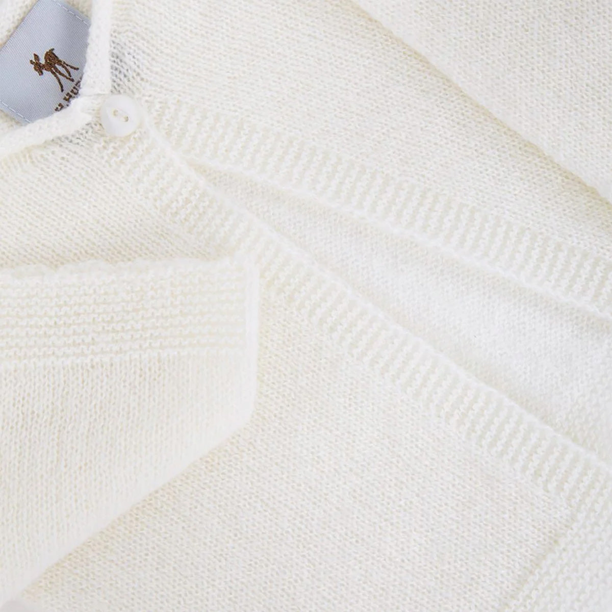 Cashmere Baby Cardigan in White Detail