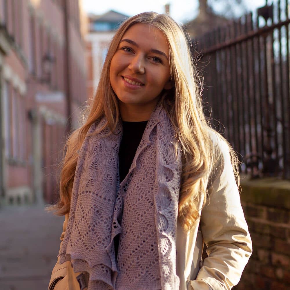 Classic Shetland Style Shawl in Grey