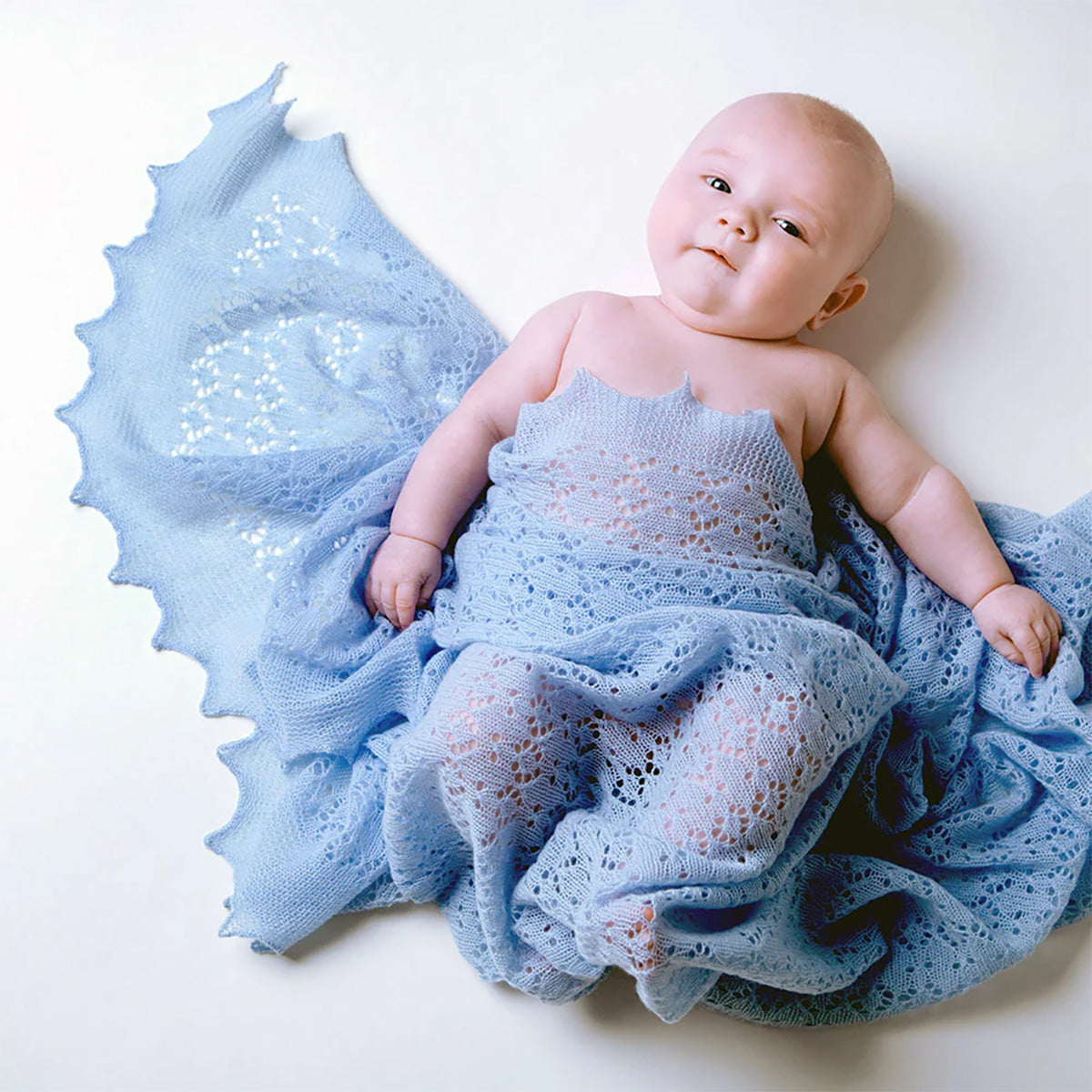 Cosy Cashmere Baby Shawl Blue