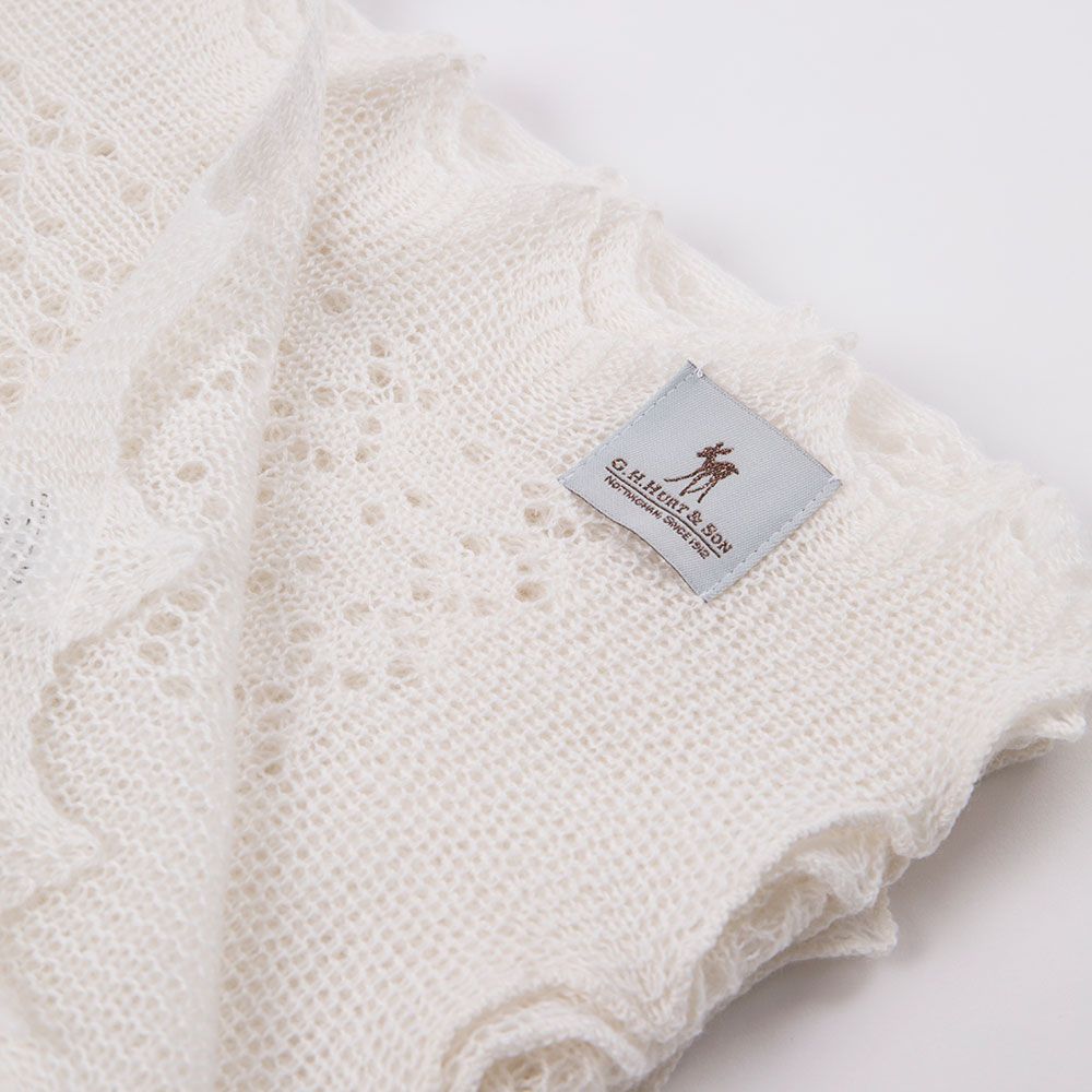 Cosy Cashmere Baby Shawl in White