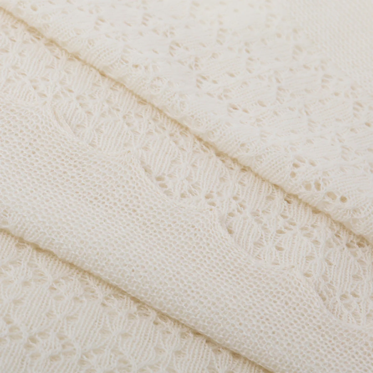 Cosy Cashmere Baby Shawl in White Detail