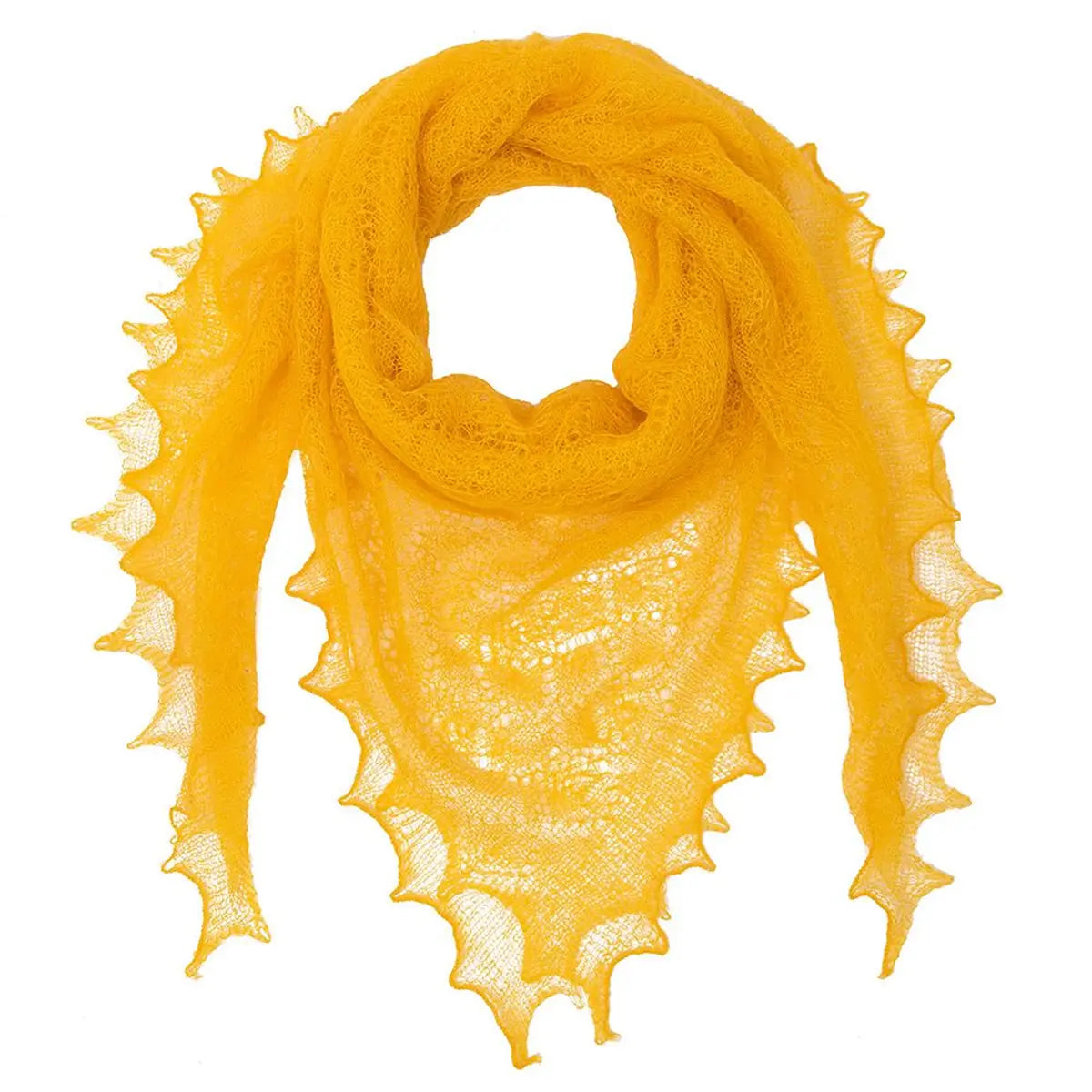 Diamond Lacy Mohair Shawl in Straw