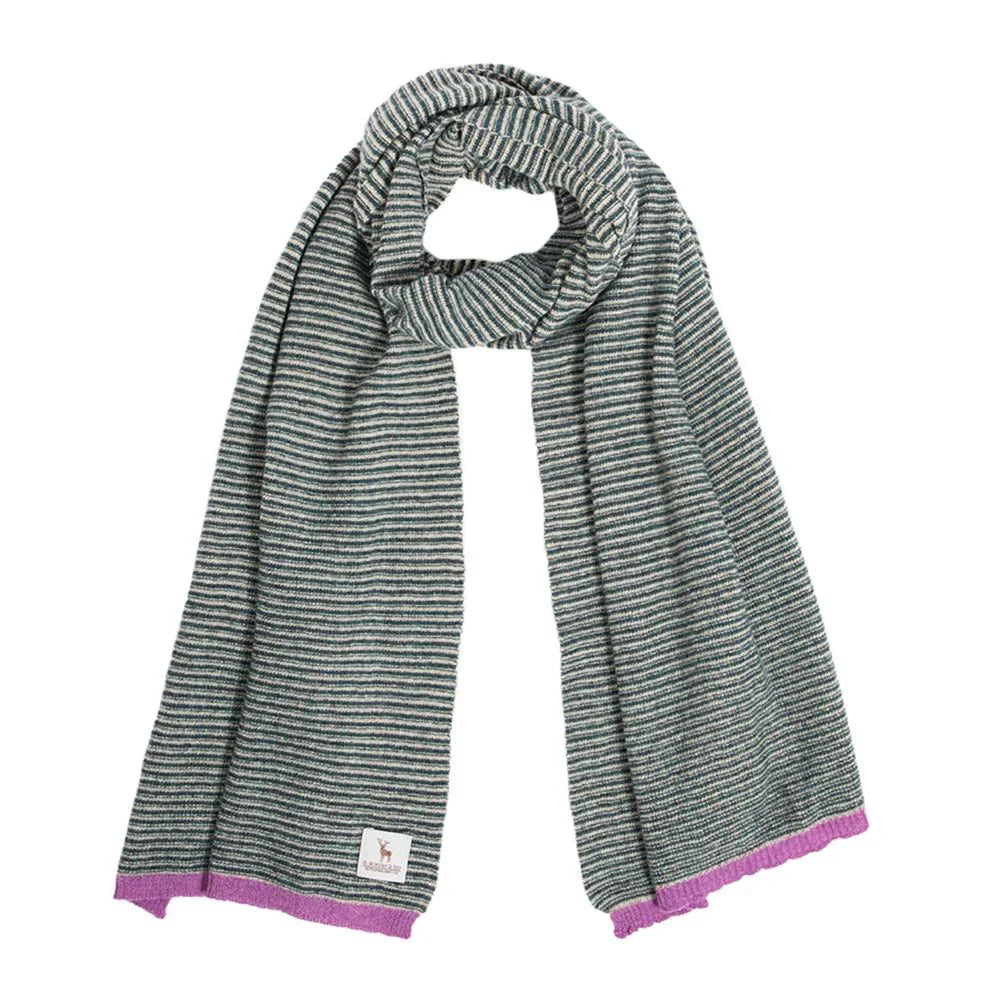 Lambswool Fine Stripe Scarf in Lugano