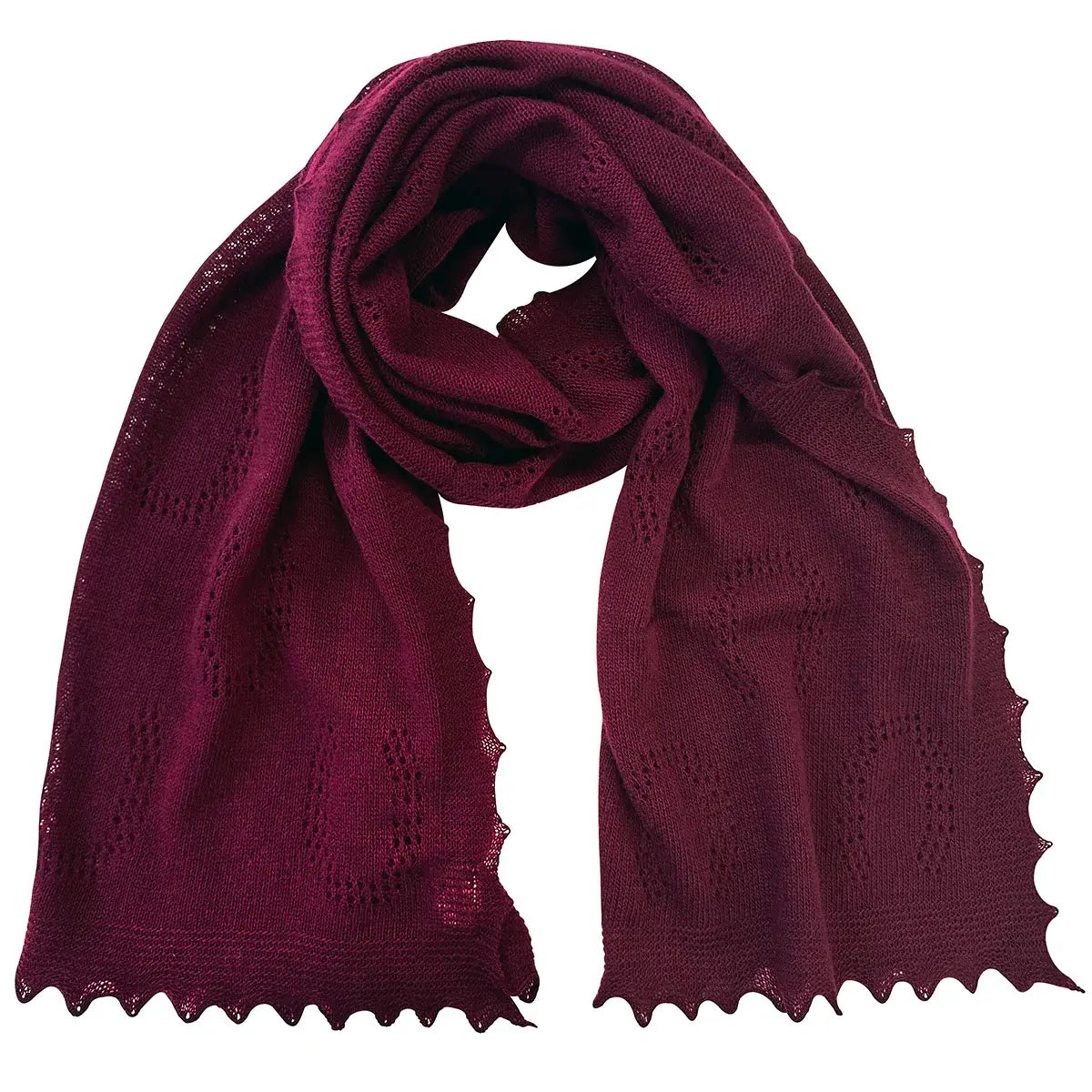 Horseshoe Lambswool Scarf in Claret