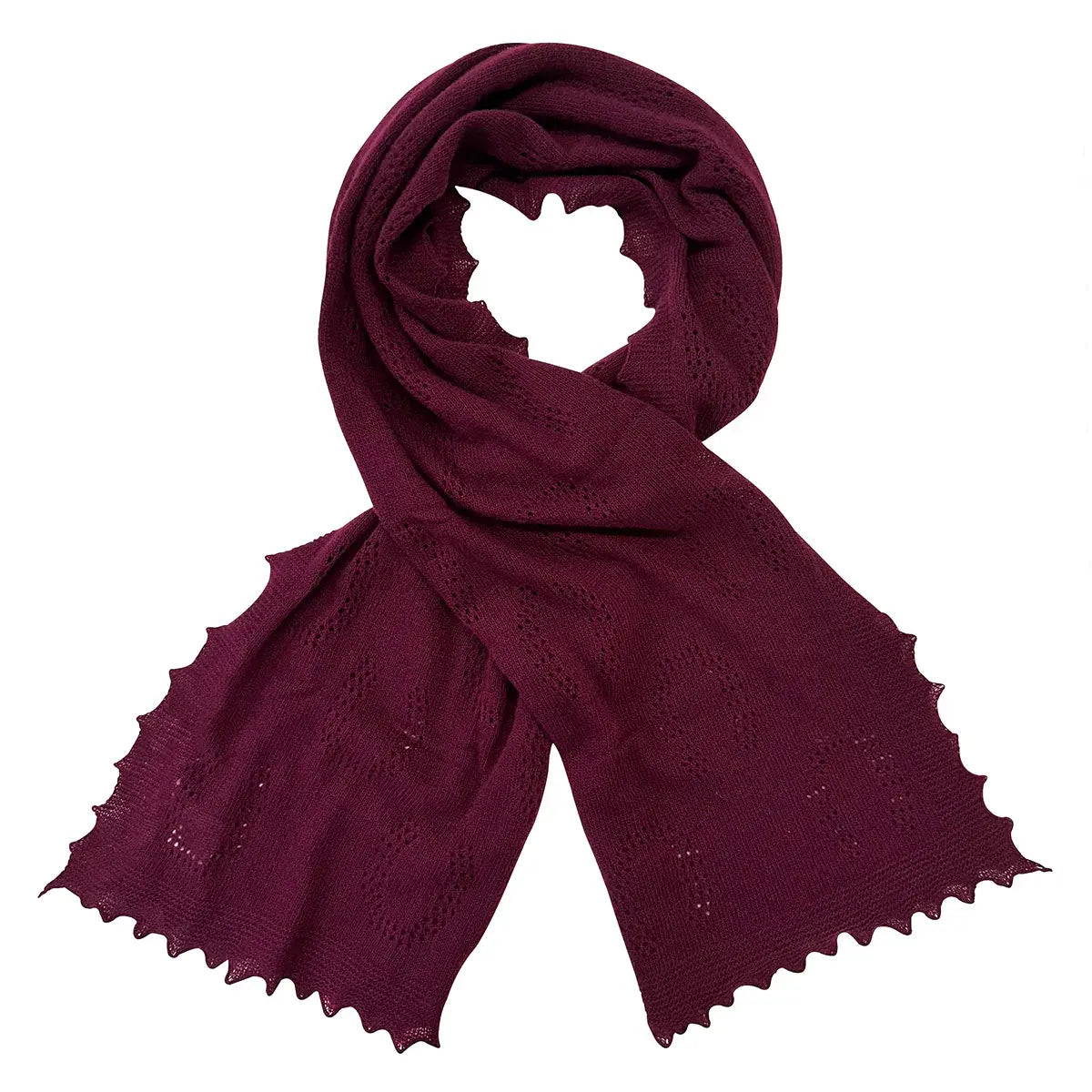 Horseshoe Lambswool Scarf in Claret