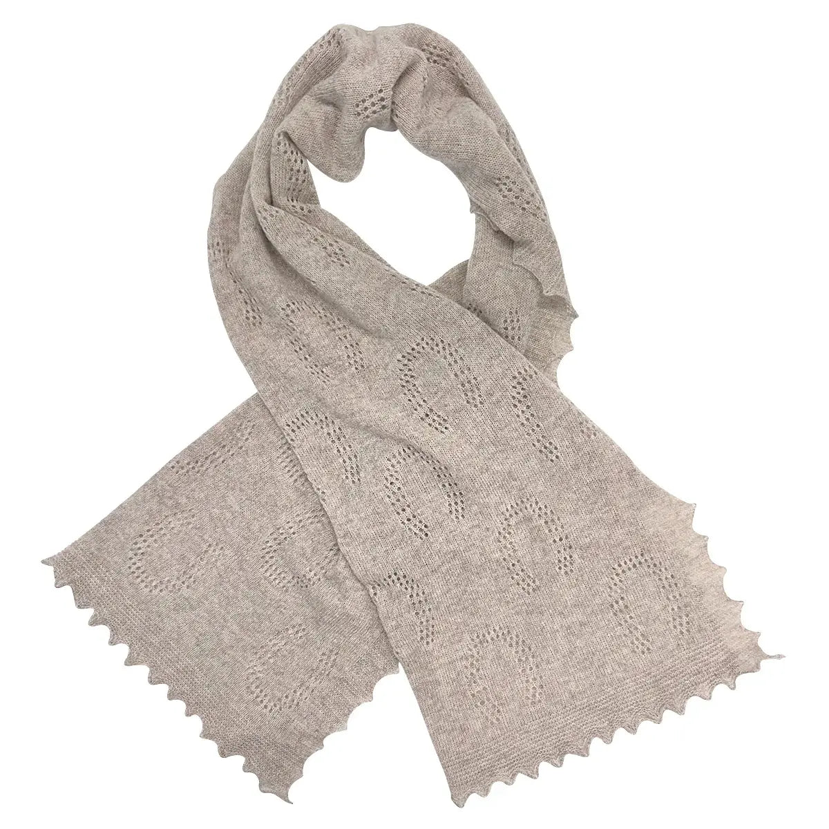 Horseshoe Lambswool Scarf in Edelweiss