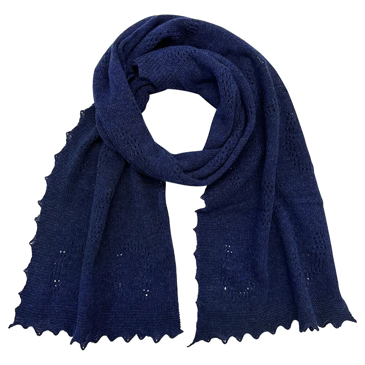 Horseshoe Lambswool Scarf in Navy