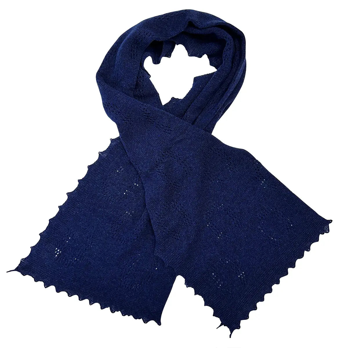 Horseshoe Lambswool Scarf in Navy