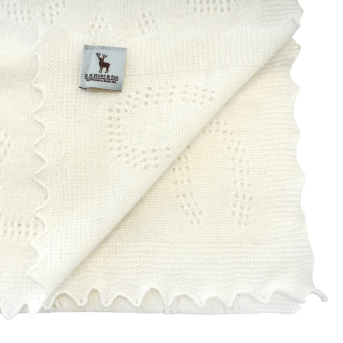 Horseshoe Lambswool Scarf in Winter White