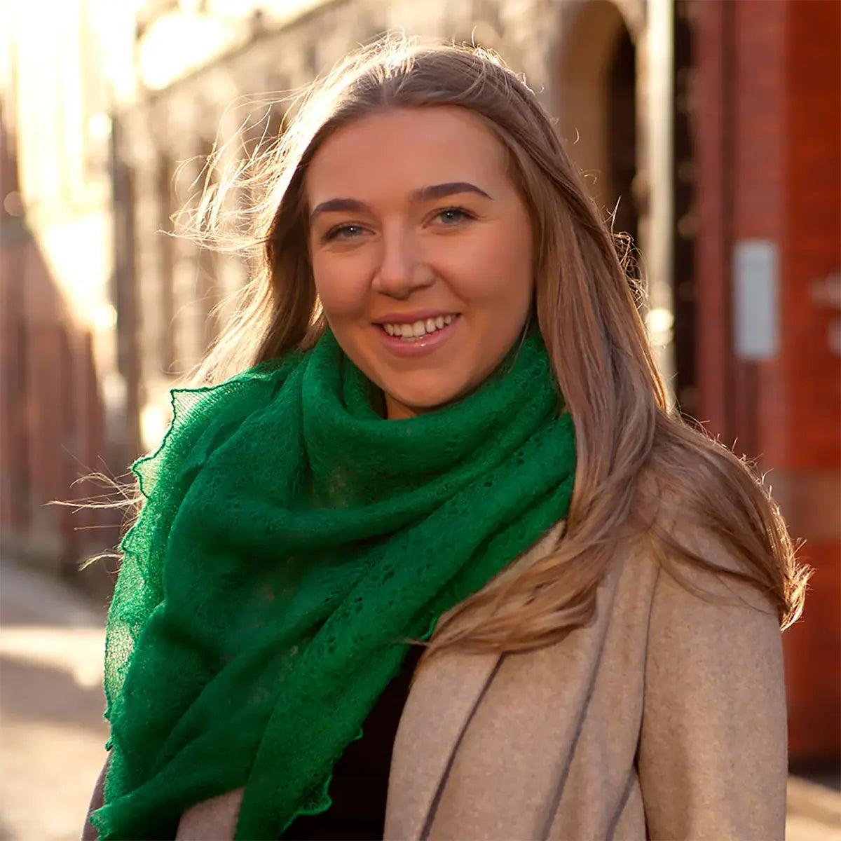 Kid Mohair Shawl in Emerald