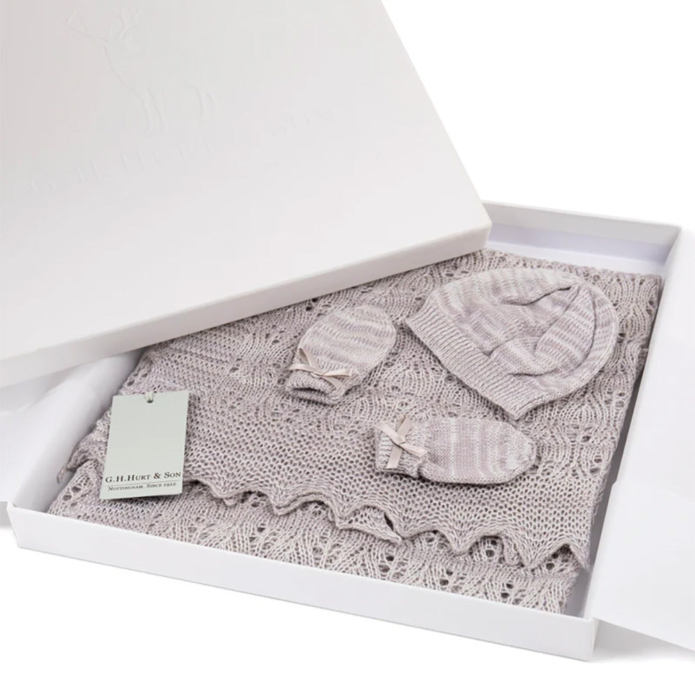 Kitten Paw Wool Baby Gift Set in Grey