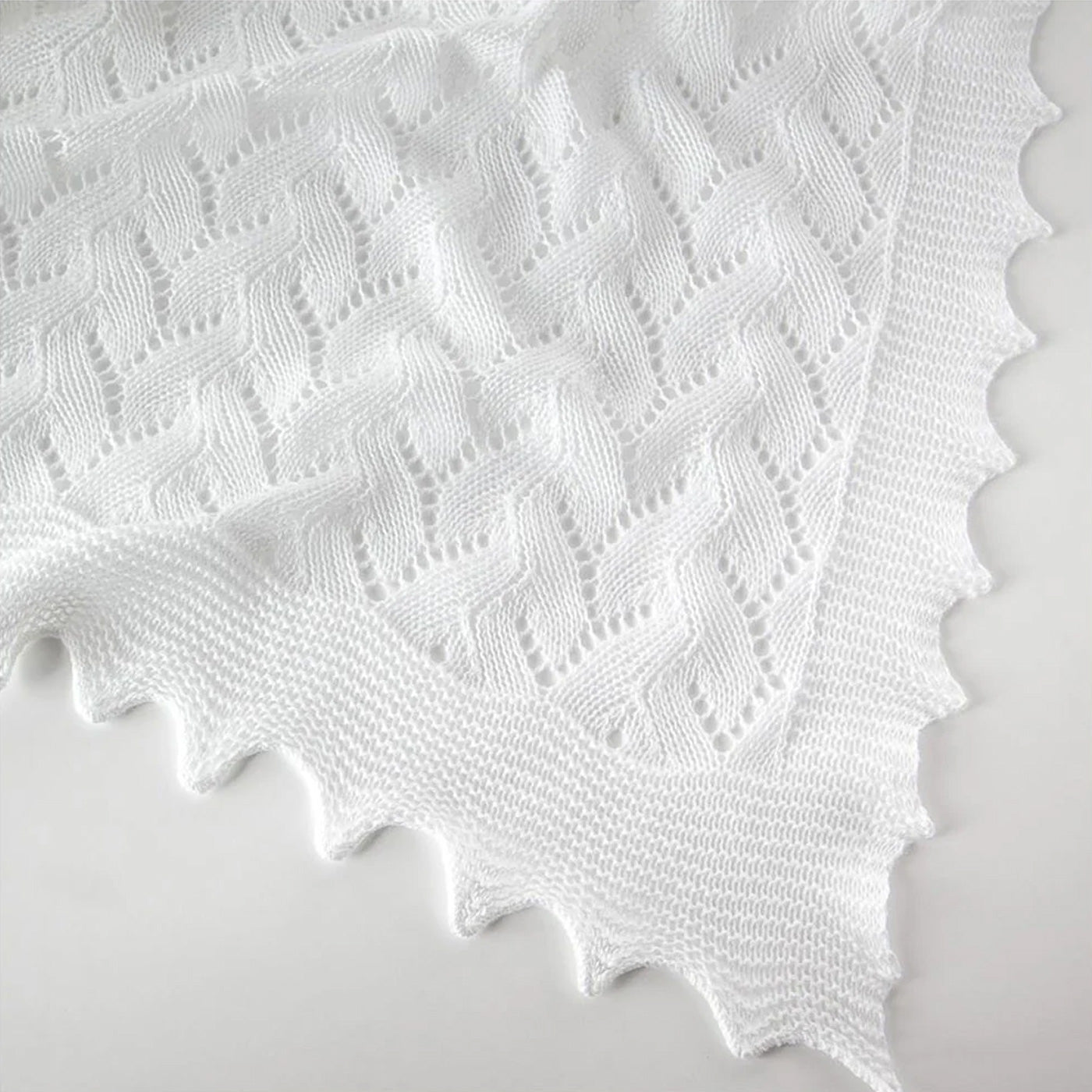Lacy Cotton Baby Shawl Detail