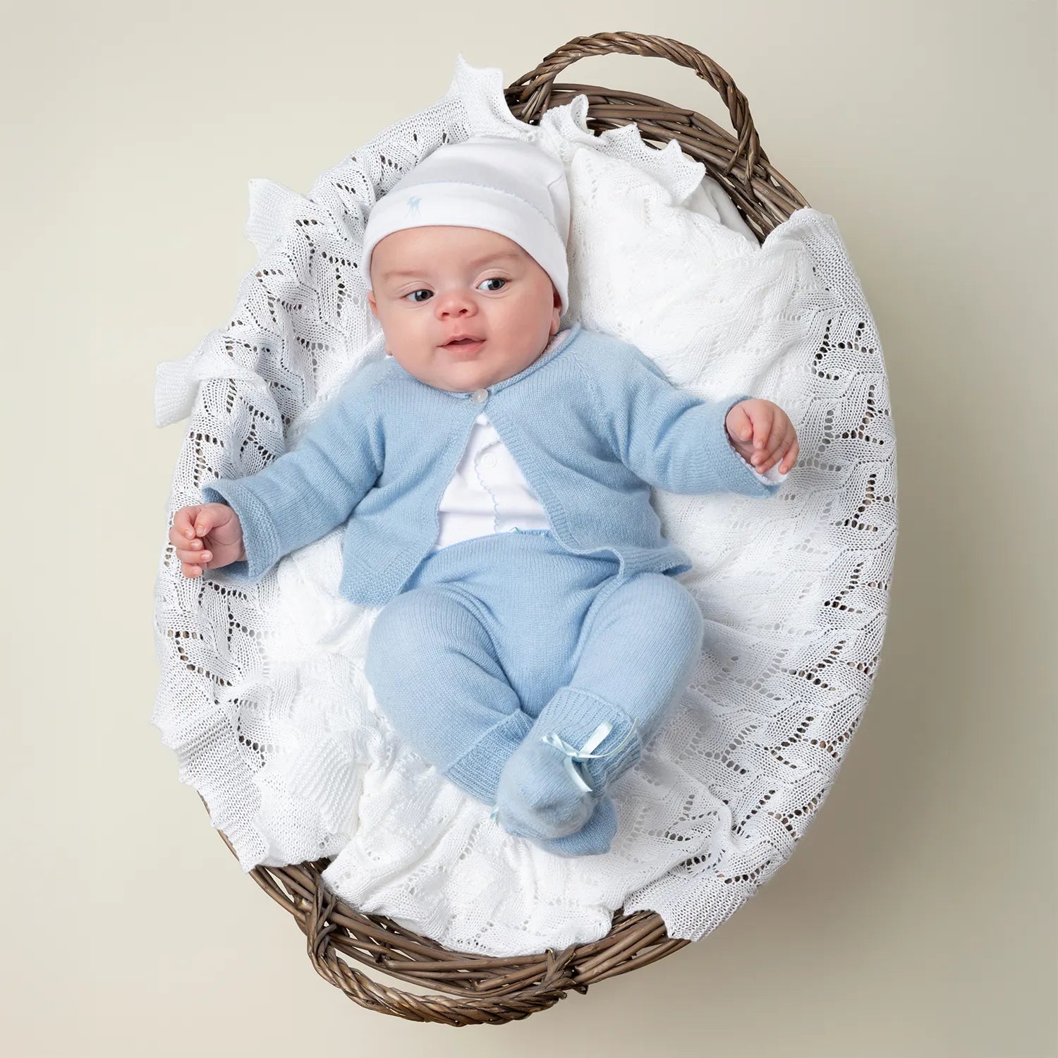 Lacy cotton baby shawl