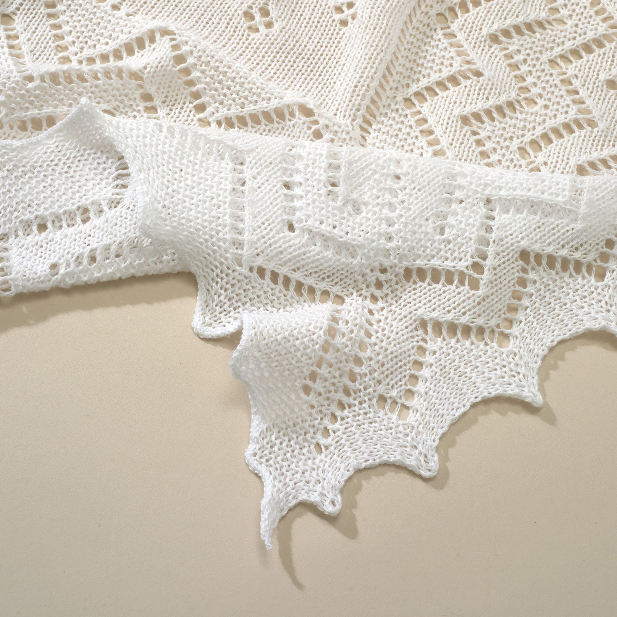 Lacy Receiving Shawl White