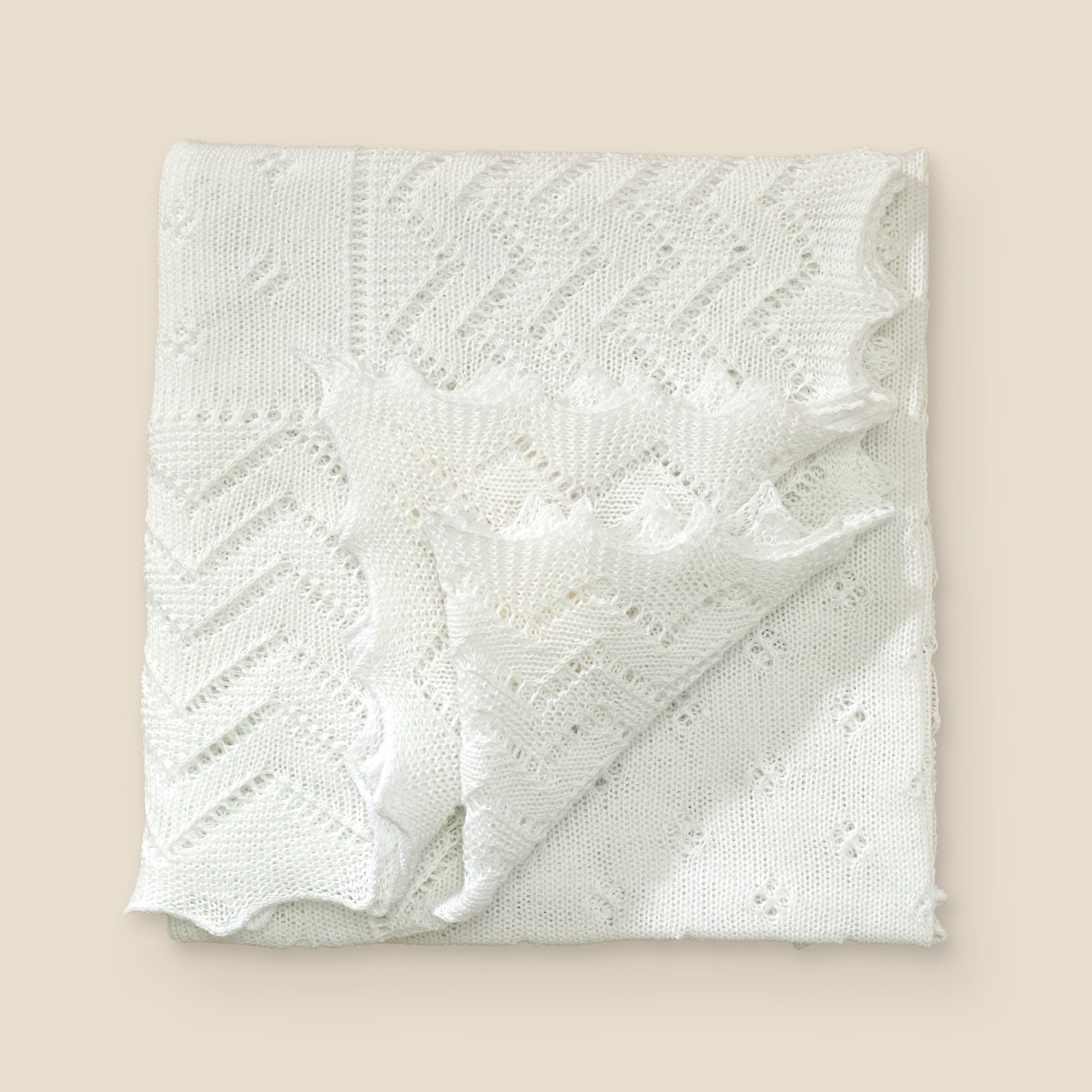 Lacy Receiving Shawl White