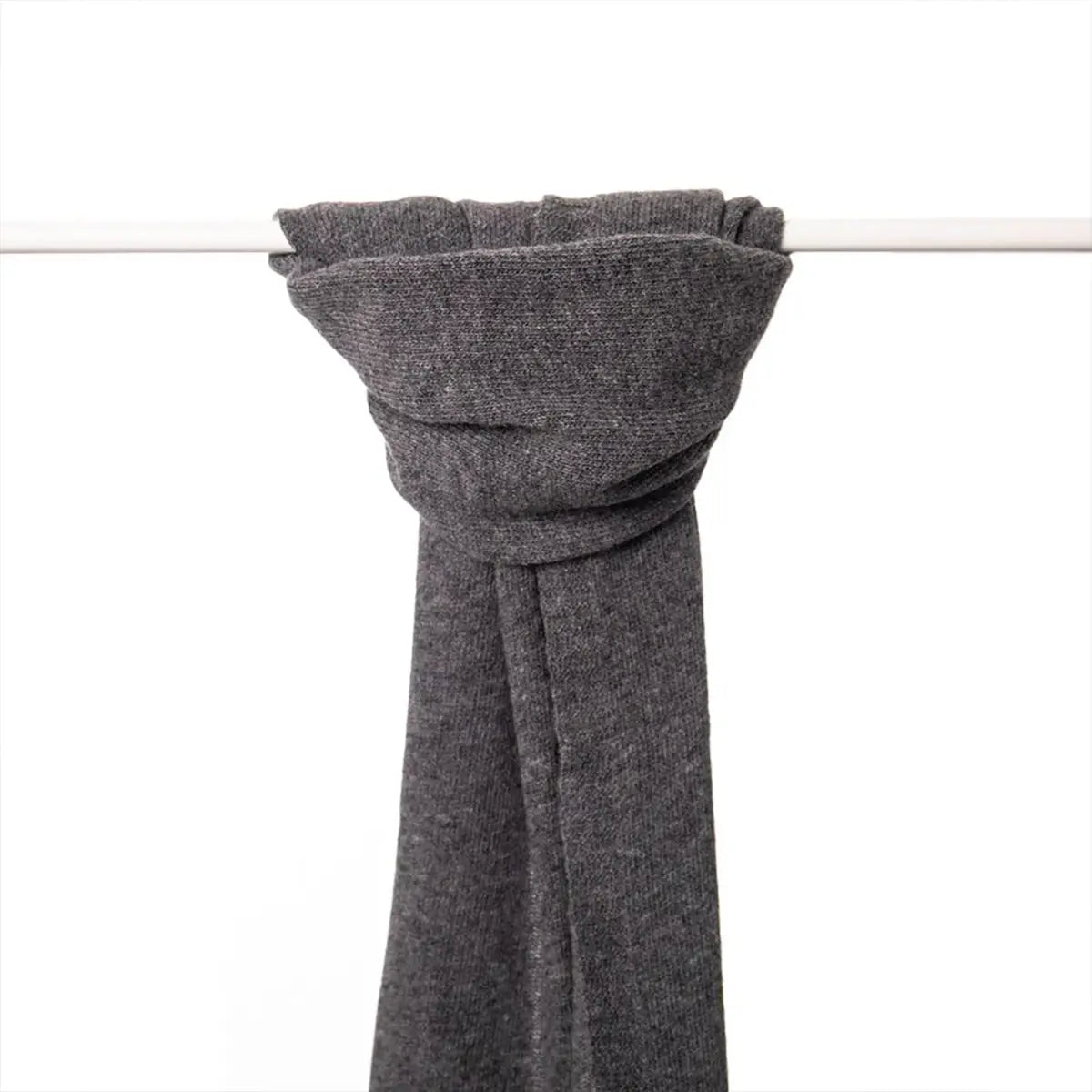 Ladies Lambswool Plain Knit Scarf in Derby Grey