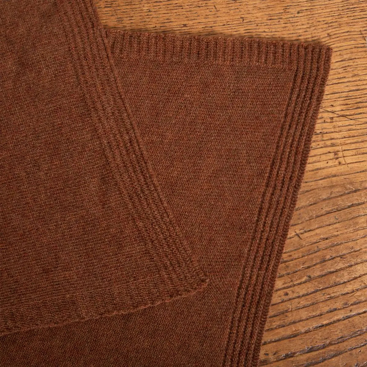 Ladies Lambswool Plain Knit Scarf in Hazelnut