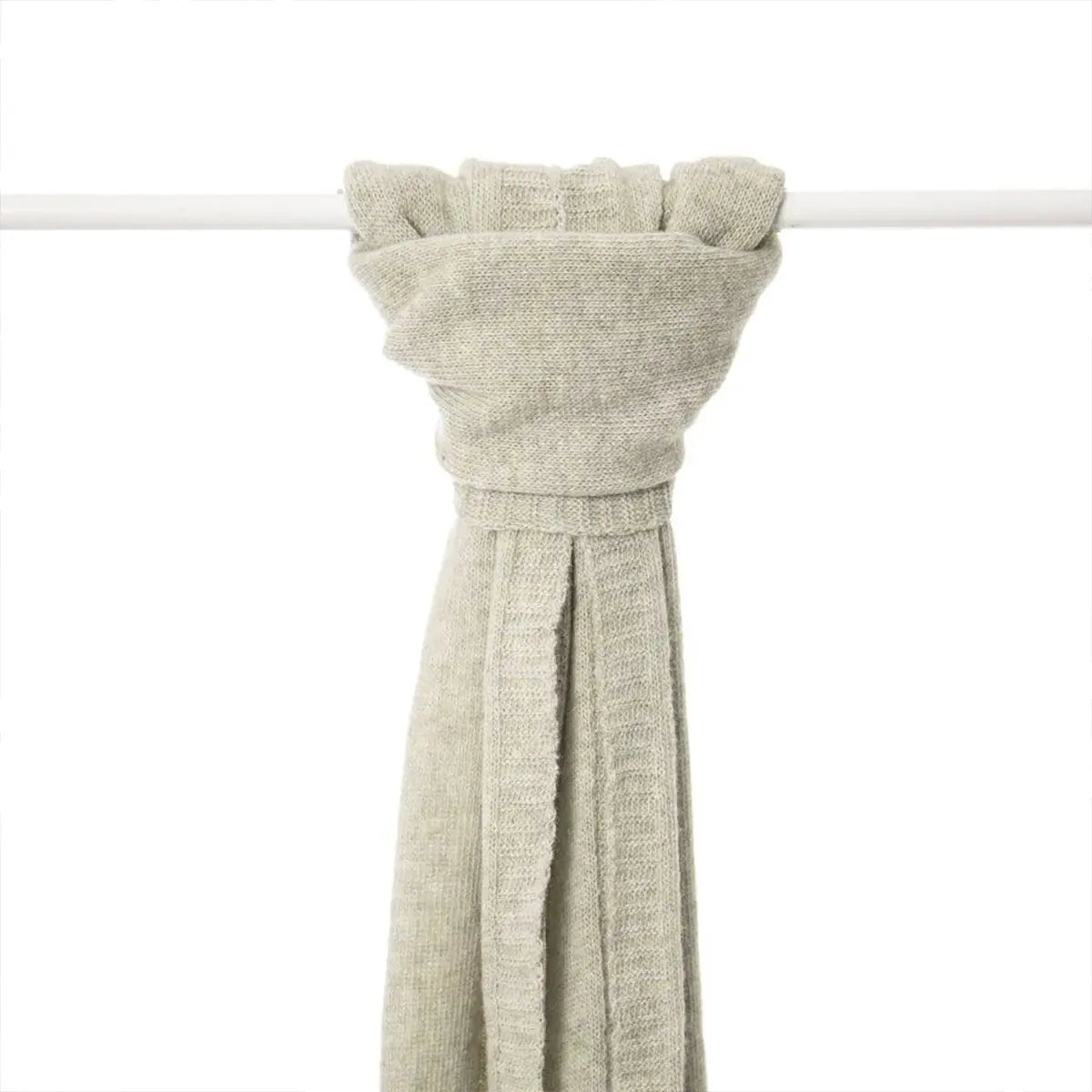 Ladies Lambswool Plain Knit Scarf in Silverbirch