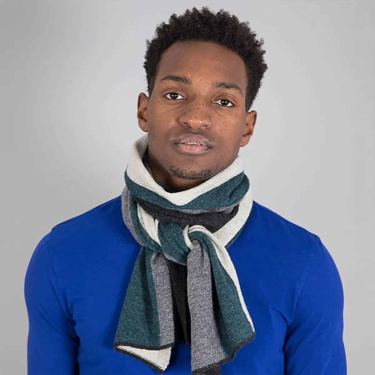 Lambswool Block Stripe Scarf in Lugano