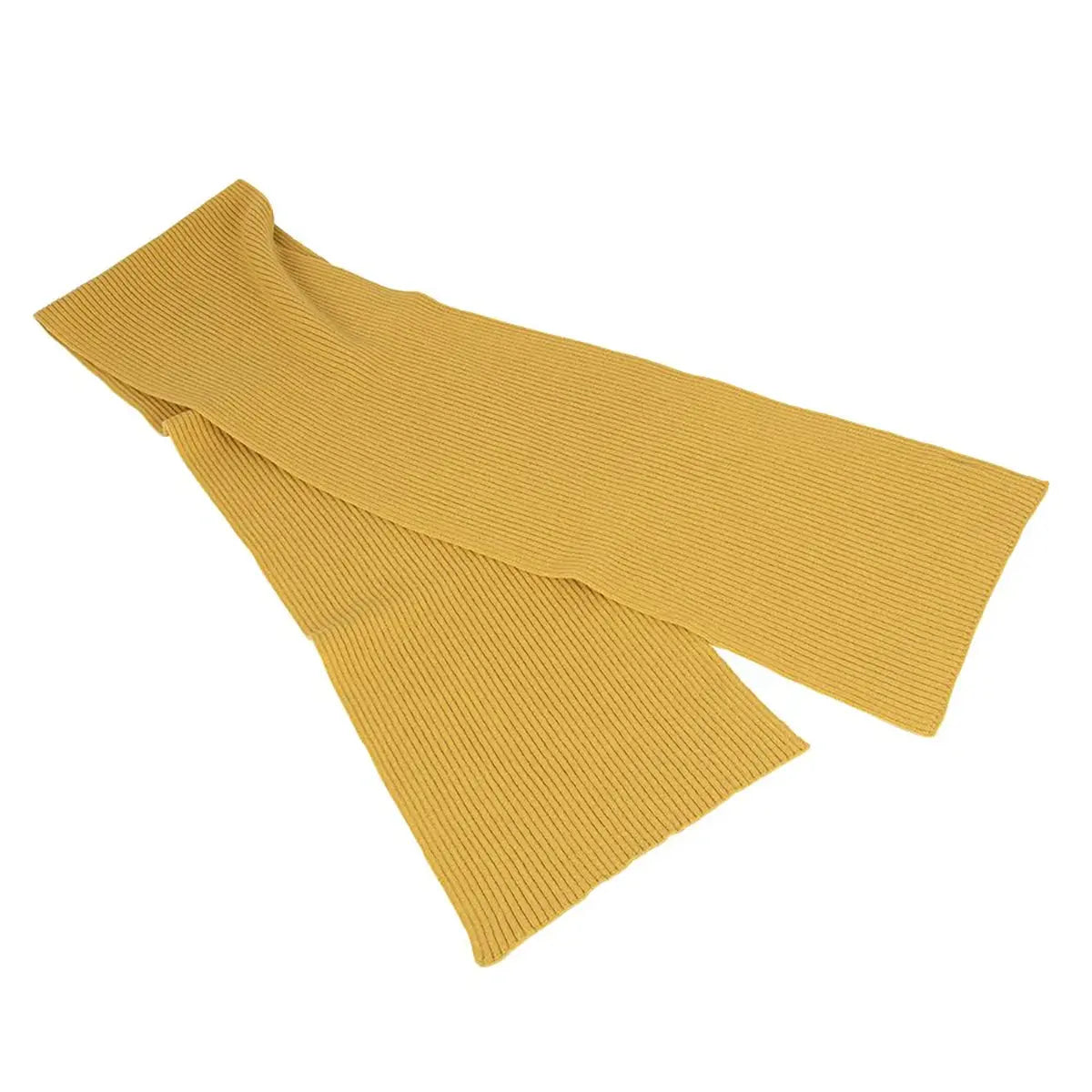 Lambswool Ribbed Scarf in Brass