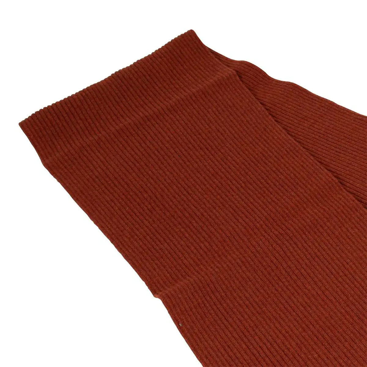 Lambswool Ribbed Scarf in Burnt Orange