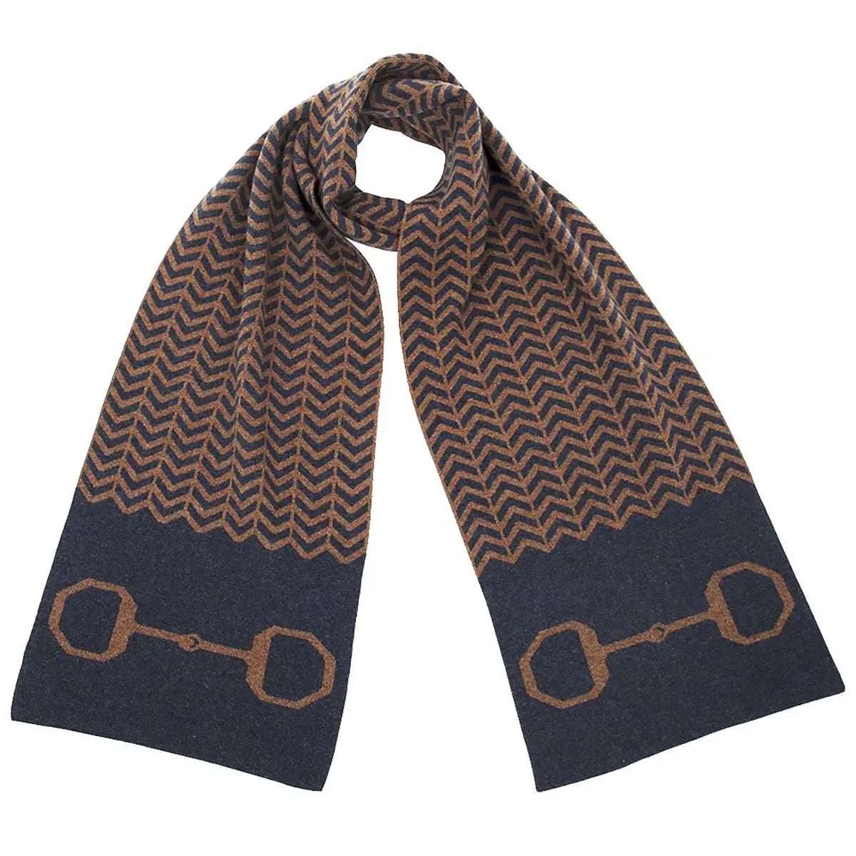 Lambswool Snaffle Bit Scarf in Navy