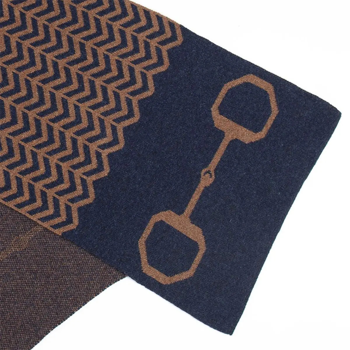 Lambswool Snaffle Bit Scarf in Navy